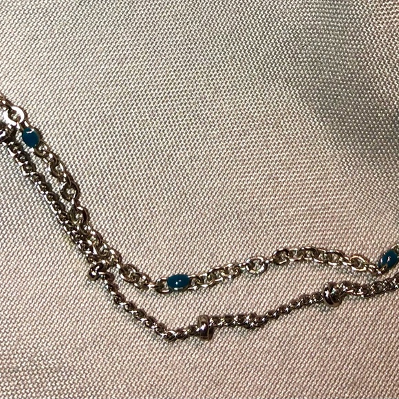 Silver Tone Double Strand Chain Necklace (Brand New In Packaging) - Picture 2 of 2